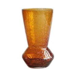 Bloemenvaas Amber Flakes Handgeblazen - H 20 X D 12 Cm