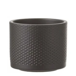 Era Pot Rond Zwart Mat Relief - H26xd28cm