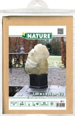 Nature Winterafdekhoes Met Koord Beige Ø75cmx1,50m 50 G/m² Set à 2 Stuks