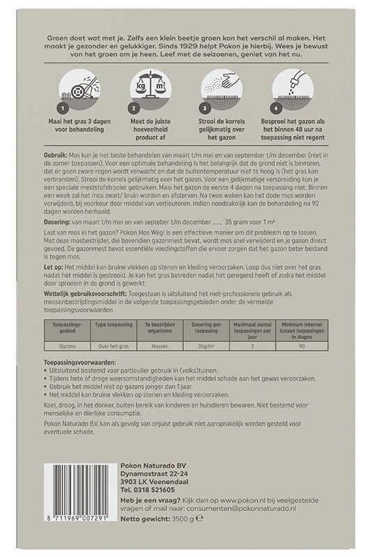 Pokon Mos Weg! 3,5kg Voor 100m² 2 Pokon Mos Weg! 3,5kg Voor 100m² - Afbeelding 2