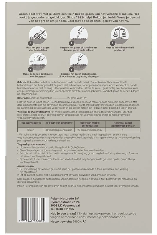 Pokon Onkruid Weg! 2,4kg Voor 120m² 2 Pokon Onkruid Weg! 2,4kg Voor 120m² - Afbeelding 2