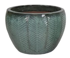 Portly Egg Fishbone Moss Green - Ø 46 X H 33 Cm