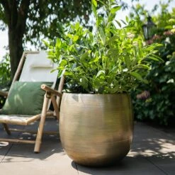 Pot Rowen Gold D38 H35 -Tuin Meubel Verkoop pot rowen gold d38 h35 1000x1000 6427f744443a5 l